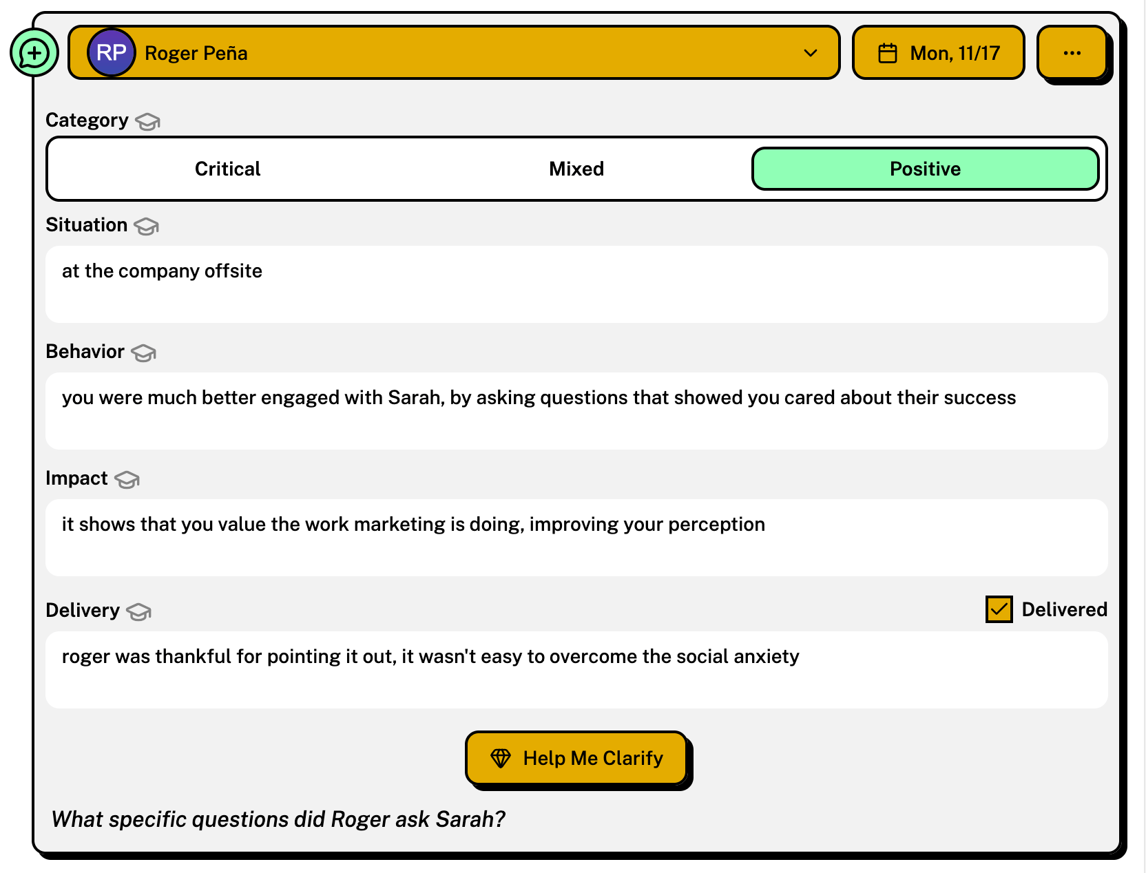 ClarityBoss Clarify Example